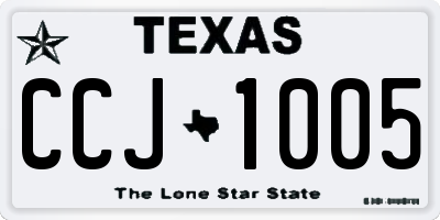 TX license plate CCJ1005