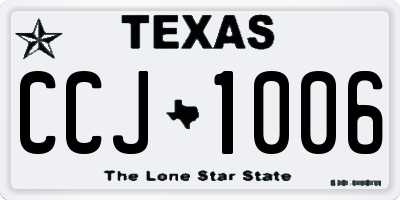 TX license plate CCJ1006