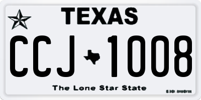 TX license plate CCJ1008