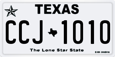 TX license plate CCJ1010