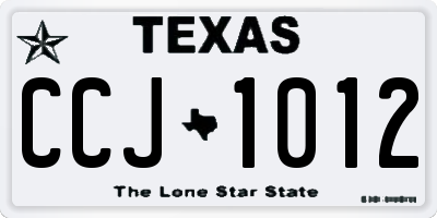 TX license plate CCJ1012