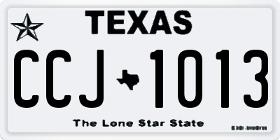 TX license plate CCJ1013