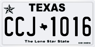 TX license plate CCJ1016