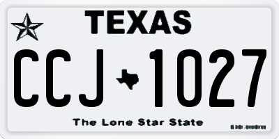 TX license plate CCJ1027