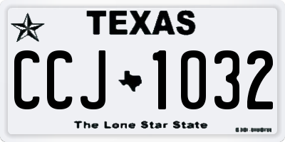 TX license plate CCJ1032