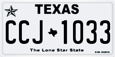 TX license plate CCJ1033