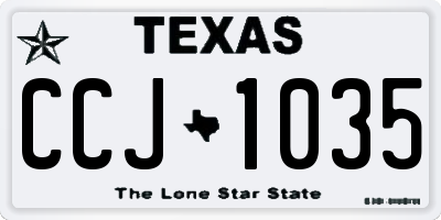 TX license plate CCJ1035
