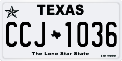 TX license plate CCJ1036