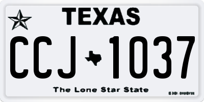 TX license plate CCJ1037