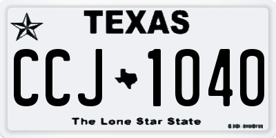TX license plate CCJ1040