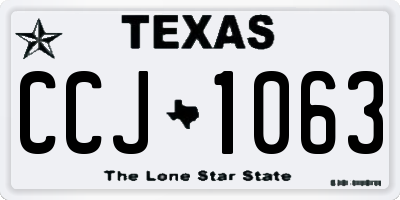 TX license plate CCJ1063