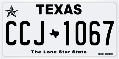 TX license plate CCJ1067