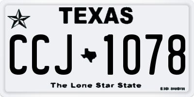 TX license plate CCJ1078
