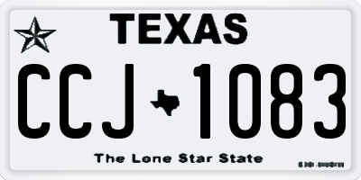 TX license plate CCJ1083