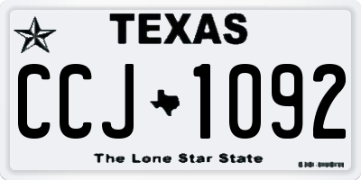 TX license plate CCJ1092