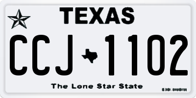 TX license plate CCJ1102