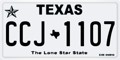 TX license plate CCJ1107