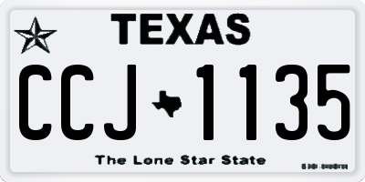 TX license plate CCJ1135