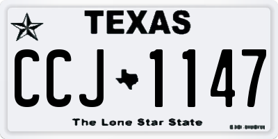 TX license plate CCJ1147