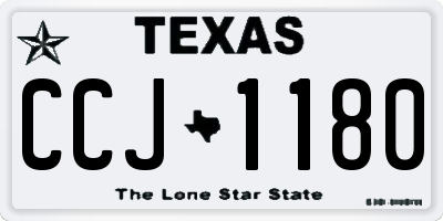 TX license plate CCJ1180