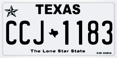 TX license plate CCJ1183