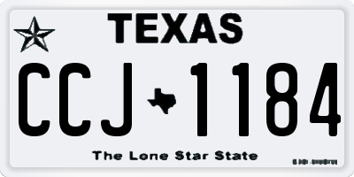 TX license plate CCJ1184