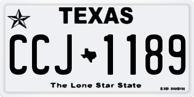 TX license plate CCJ1189