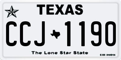 TX license plate CCJ1190