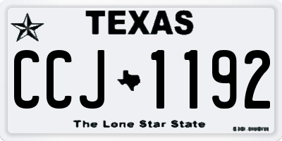 TX license plate CCJ1192