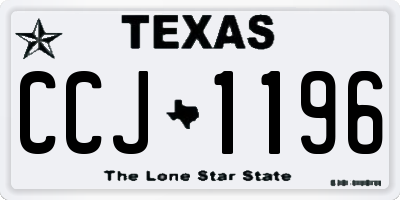TX license plate CCJ1196