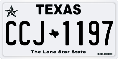 TX license plate CCJ1197