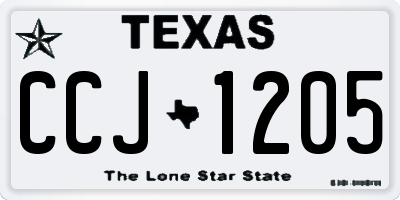 TX license plate CCJ1205