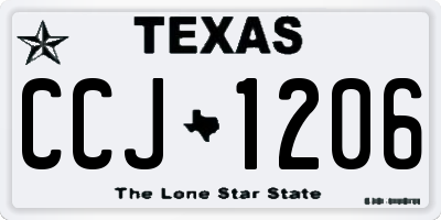 TX license plate CCJ1206