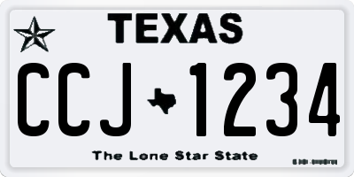 TX license plate CCJ1234