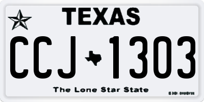 TX license plate CCJ1303