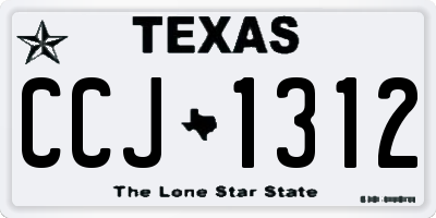 TX license plate CCJ1312