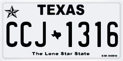 TX license plate CCJ1316