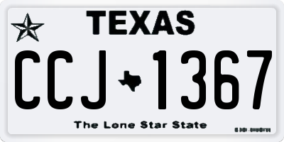 TX license plate CCJ1367