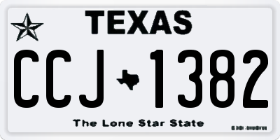 TX license plate CCJ1382