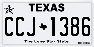 TX license plate CCJ1386