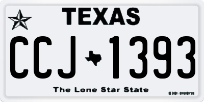 TX license plate CCJ1393