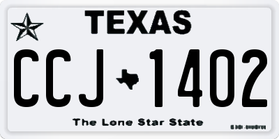 TX license plate CCJ1402