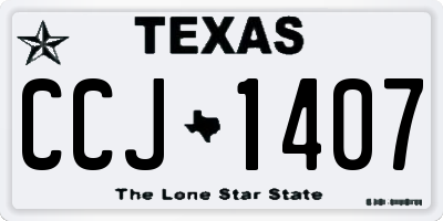 TX license plate CCJ1407
