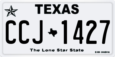 TX license plate CCJ1427