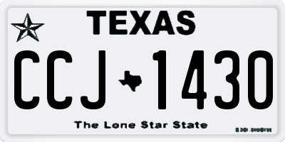 TX license plate CCJ1430