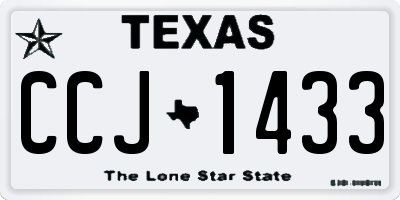 TX license plate CCJ1433