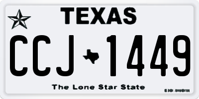 TX license plate CCJ1449
