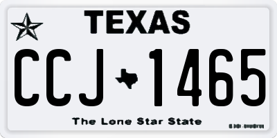 TX license plate CCJ1465