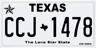 TX license plate CCJ1478