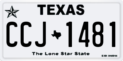 TX license plate CCJ1481
